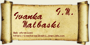 Ivanka Malbaški vizit kartica